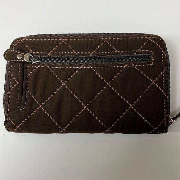 Vera Bradley Brown Quilted Wallet with Turn Lock - Picture 2 of 4